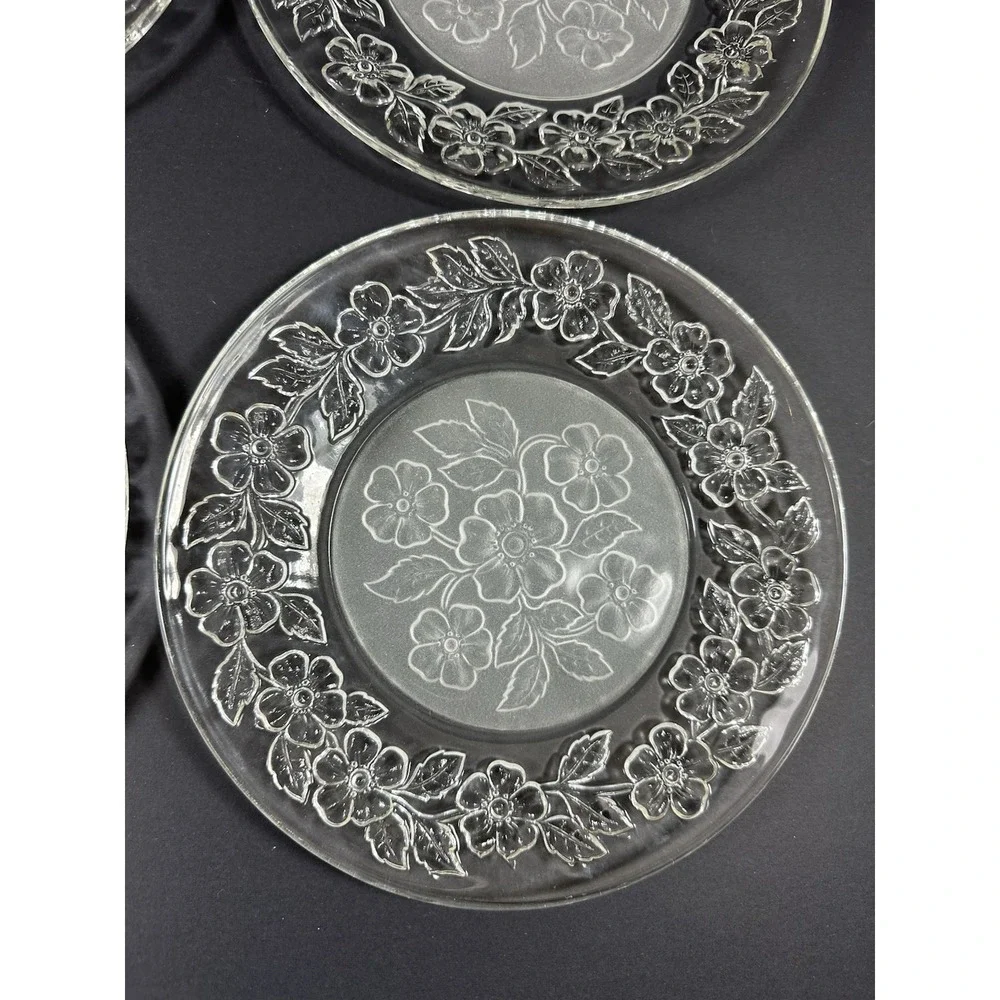 Sovereign House Crystal Apple Blossom Plates 8 3/8